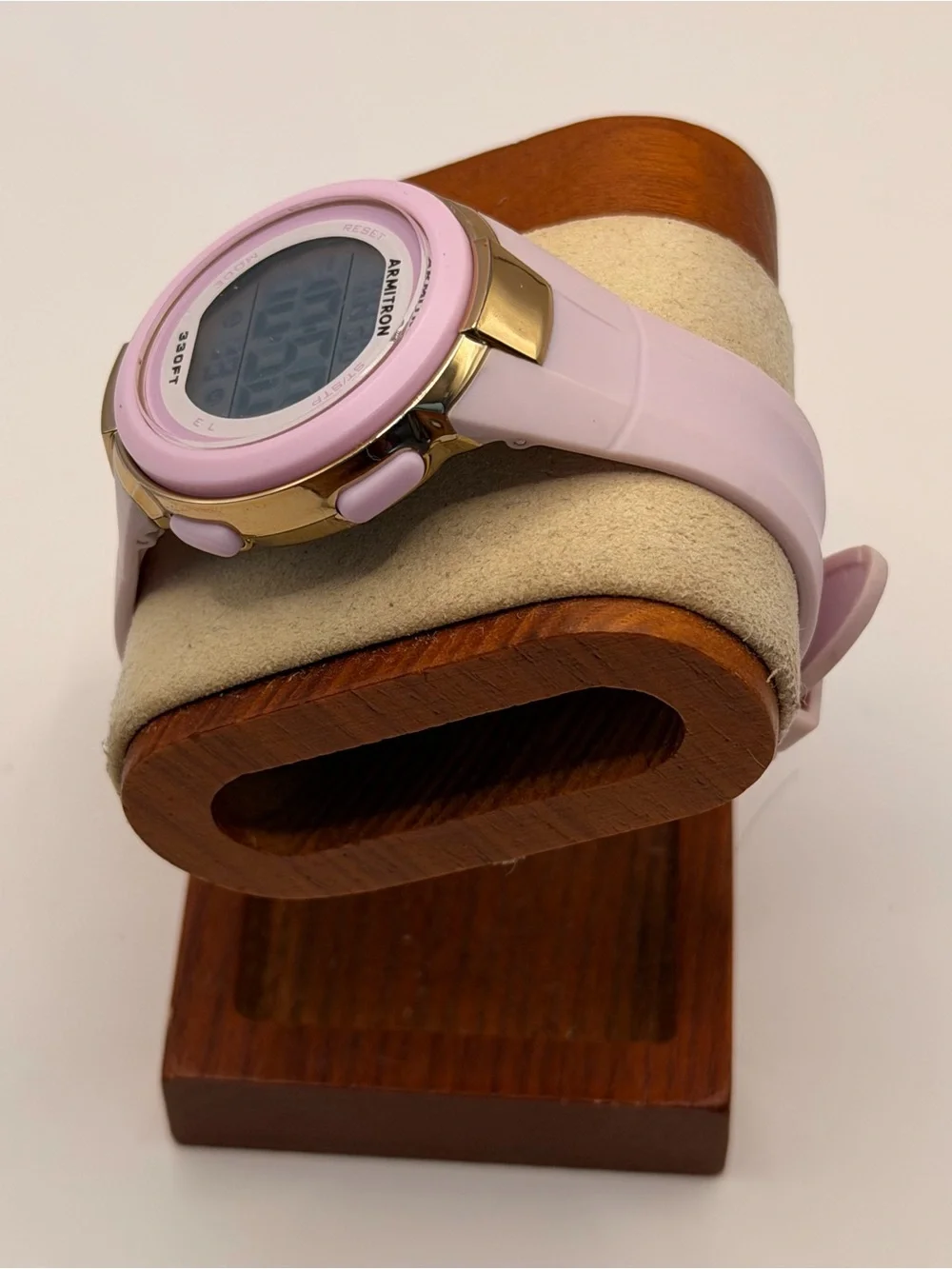Armitron Digital Alarm Chrono Watch 45/7126 Women 100m Pink/gold Tone